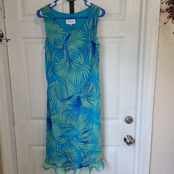 (334) Studio I Woman's Midi length Sleeveless Dress, Size: 12 Color: Blue - Picture 3 of 10